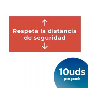 Vinilo rojo con forma rectangular para el suelo respete las medidas de seguridad