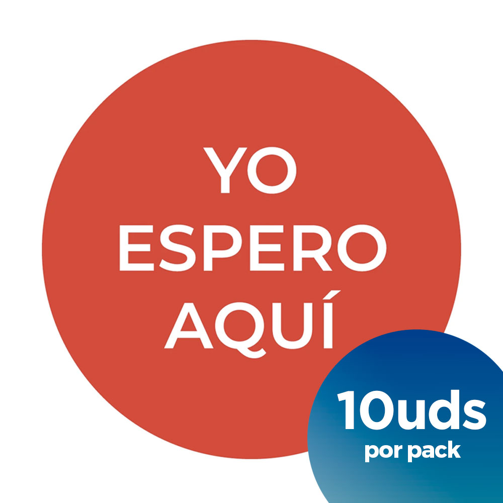 10-yo-espero-aqui-redondodo-40x40 vinilo suelo coronavirus rojo circular yo espero aquí