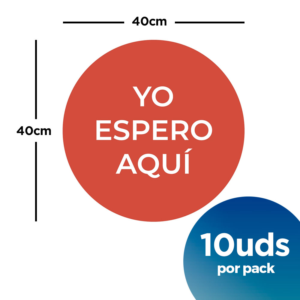10-yo-espero-aqui-redondodo-medidas-40x40 vinilo suelo coronavirus rojo circular con medidas yo espero aquí