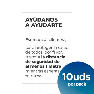 Ayúdanos a ayudarte vinilo informativo coronavirus