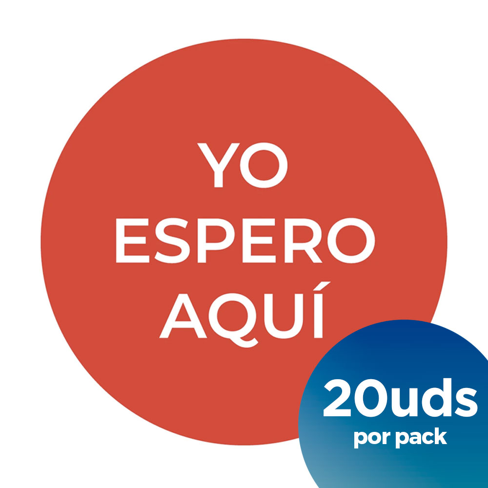 20-yo-espero-aqui-redondodo-40x40 vinilo con forma de circulo para el suelo coronavirus