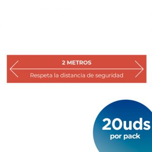 Vinilo rojo con forma rectangular para el suelo respete las medidas de seguridad