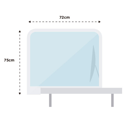MAMPARA-DIVISORIA-LATERAL-72x75cm mampara de metacrilato para hospitales perfecta para prevenir el contagio por covid19