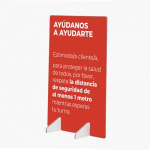 Separador seguridad informativo color rojo para el coronavirus