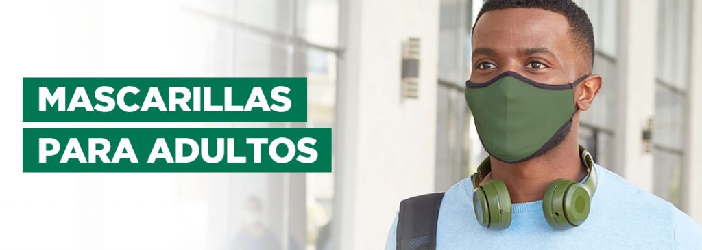 mascarillas verdes para adultos con hombre