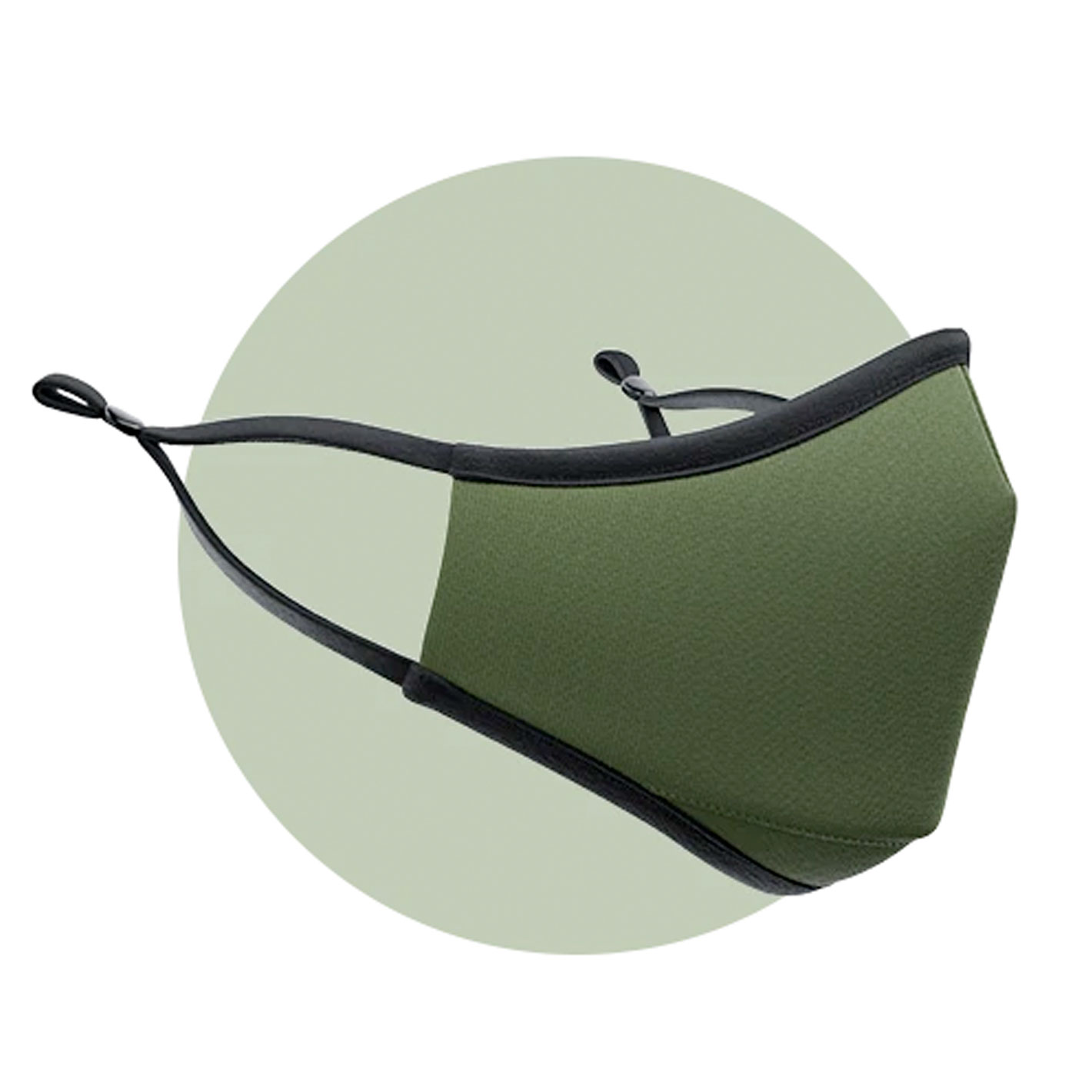 MILITAR_NIÑO mascarilla verde con filo negro