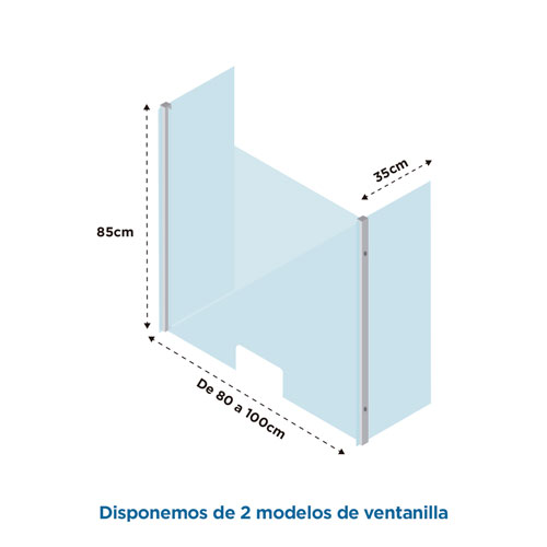 vector_medidas-PVPROTECK-PV-100cm Mampara de metacrilato para hospitales perfecta para prevenir el contagio por covid19 con apertura inferior