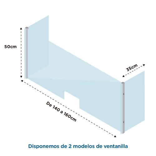 vector_medidas-PVPROTECK-SV-160cm Mampara de metacrilato para hospitales perfecta para prevenir el contagio por covid19 con apertura inferior