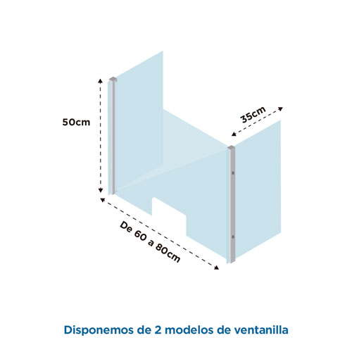 vector_medidas-PVPROTECK-SV-80cm Mampara de metacrilato para hospitales perfecta para prevenir el contagio por covid19 con apertura inferior