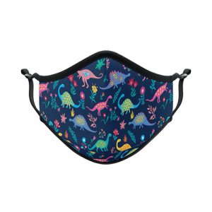 mascarilla para niños de dinosaurios de colores